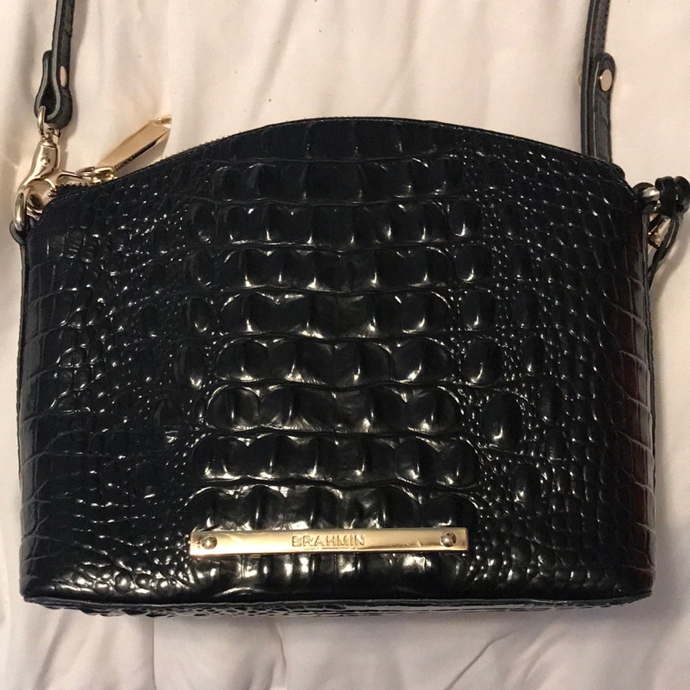 Brahmin Mini Duxbury Crocodile-Embossed Crossbody